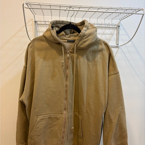 Brandy Melville Beige Zip-Up Hoodie - Picture 2 of 5